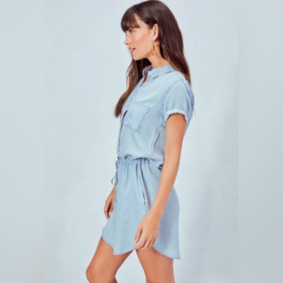 lovestitch Dresses & Skirts - Lovestitch Casual Chambray Benji Shirt Dress w/cinched waist. Large.